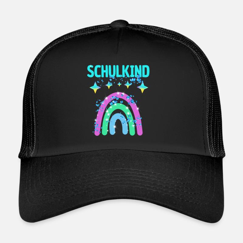 Schulkind Glitzer Regenbogen Einschulung Trucker Cap