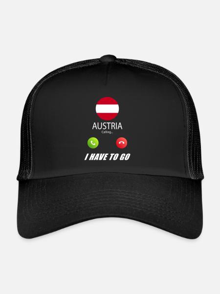 Austria calls to Lusiger flags slogan - Trucker Cap - black/black - Front
