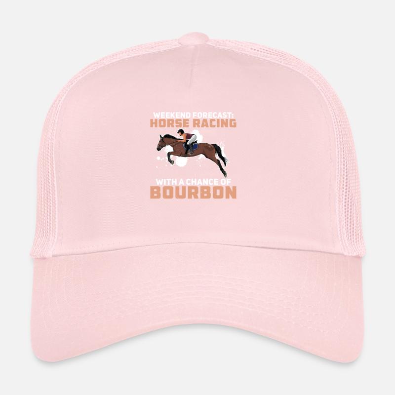Weekend Forecast Horse Racing Funny Derby Day Trucker Cap