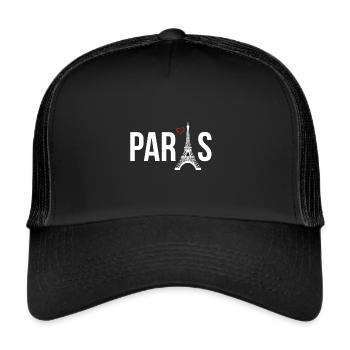 Paris Love Tour Eiffel France - Casquette trucker  - noir/noir - Devant