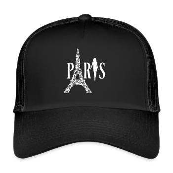 Tour Eiffel Fleurs Paris en France - Casquette trucker  - noir/noir - Devant