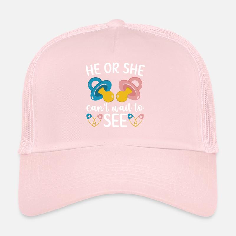 Er oder Sie kann nicht warten, um Baby-Ankündigung Trucker Cap