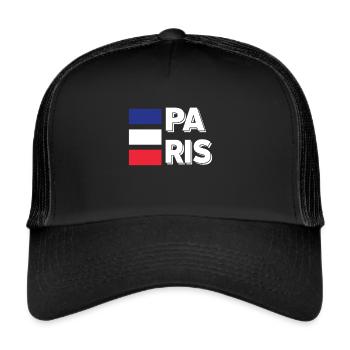 Paris en France Français couleurs - Casquette trucker  - noir/noir - Devant