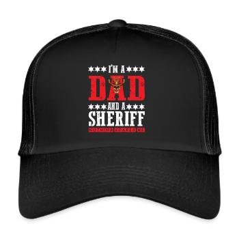 Sheriff Dad intrépide avec l’étoile du shérif - Casquette trucker  - noir/noir - Devant