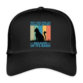 Pourquoi le chat avait-il peur de l’arbre? - Blagues de papa - Casquette trucker  - noir/noir - Devant