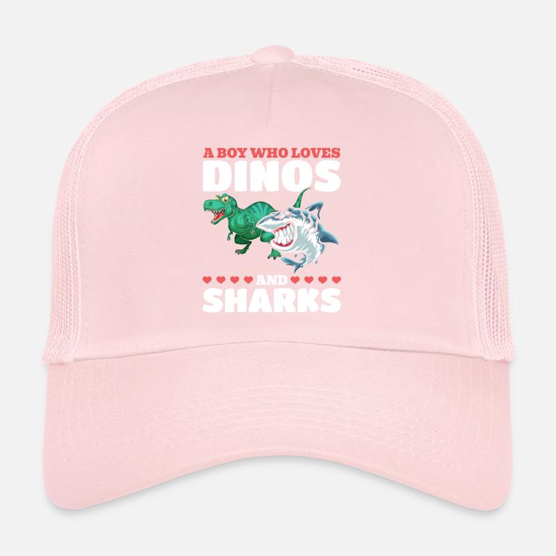 Dinosaurier Great White Shark Ein Junge, der Dinos Trucker Cap
