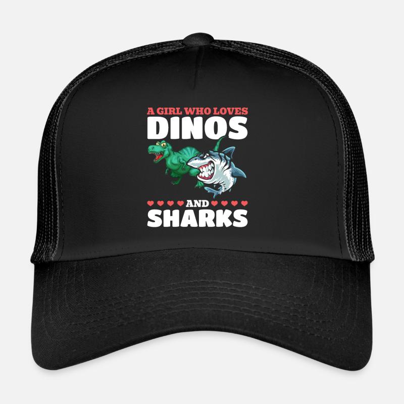 Dinosaurier Great White Shark Ein Mädchen, das Trucker Cap