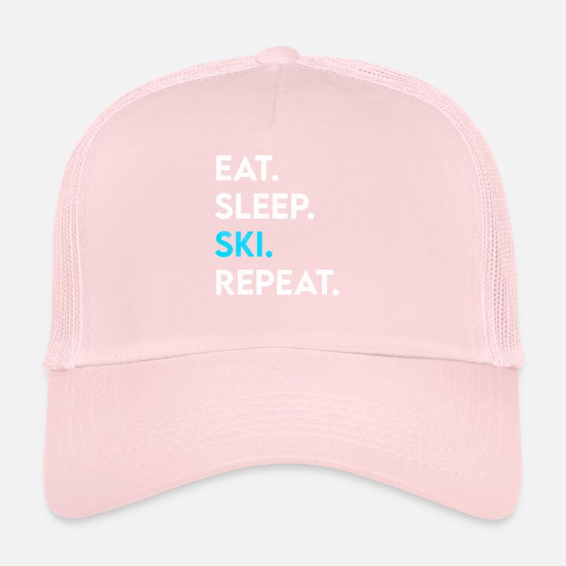 eat sleep ski repeat Trucker Cap