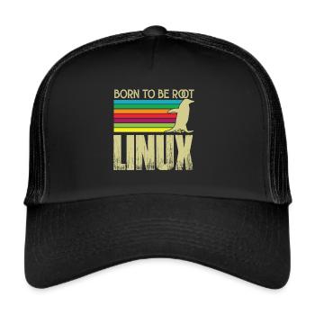 Linux Born to be root Admin Linux - Trucker Cap - black/black - Front
