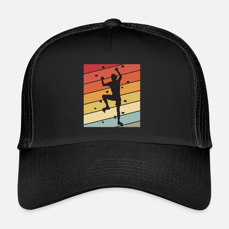Mur d’escalade Rétro Bloc Escalade Montagnes - Casquette trucker  - noir/noir