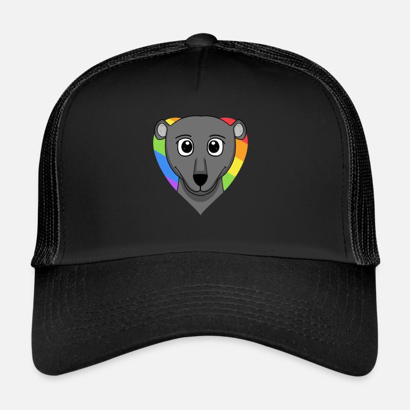 LGBT Tier Schwarzer Panther Regenbogen Herz Trucker Cap