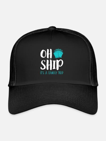 Oh Ship C’est un cadeau de chemise de voyage en famille - Casquette trucker  - noir/noir - Devant