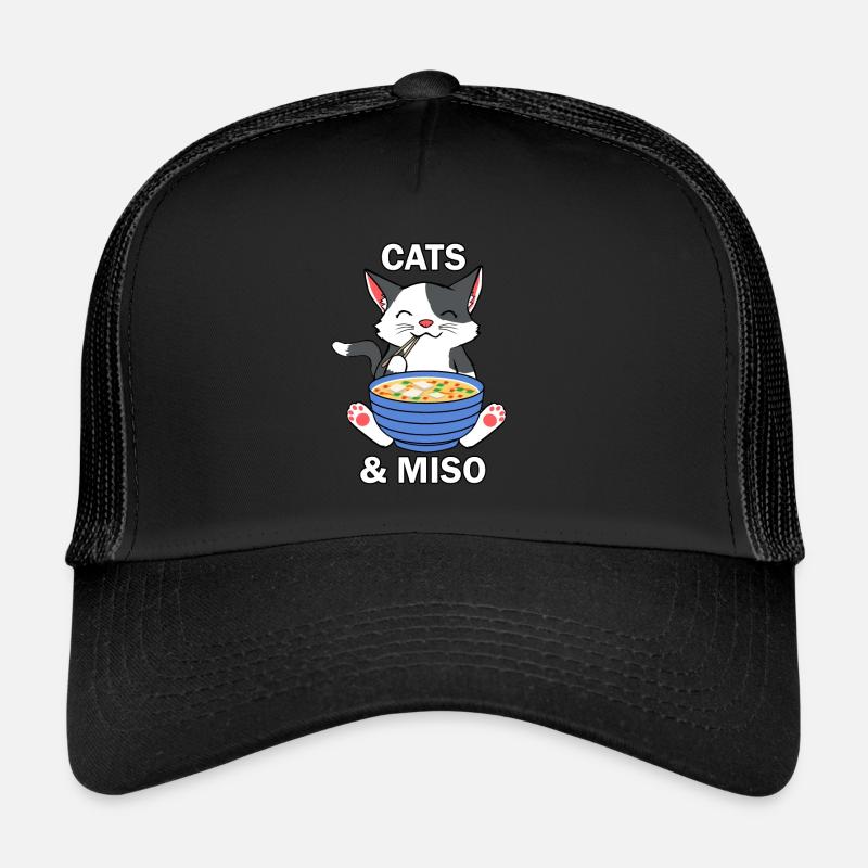 Japanische Futterkatzen und Miso-Suppe Ramen Kitty Trucker Cap