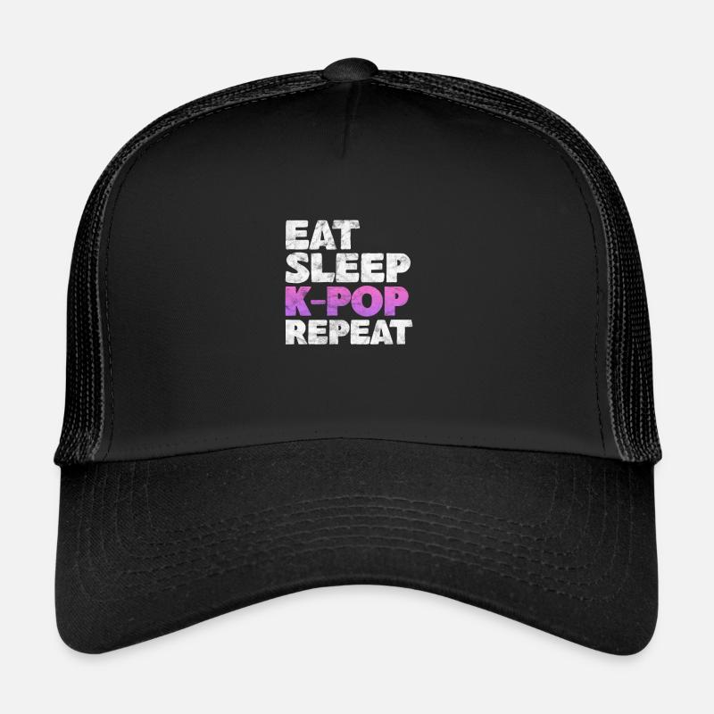 K-Pop Koreanisch Musik Pop Korea Kpop Geschenk - Trucker Cap - Schwarz/Schwarz
