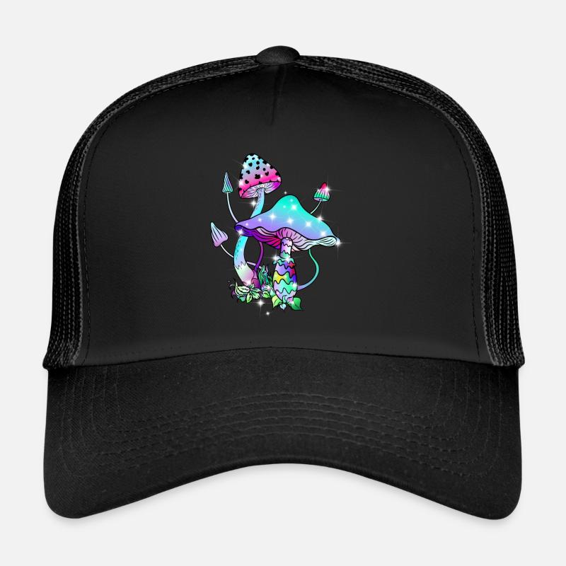 Champignons magiques art psychédélique des champignons Casquette trucker 