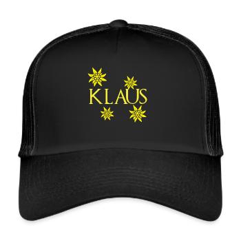Klaus Edelweiss Alps Hiking Mountains Snow - Trucker Cap - black/black - Front