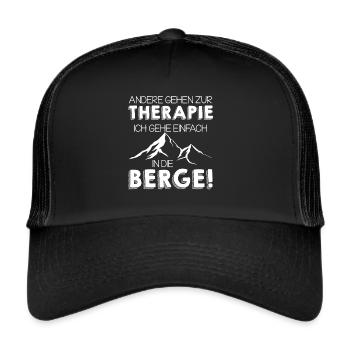 Alpine Therapy Hiking Mountain Outdoor Nature - Trucker Cap - black/black - Front