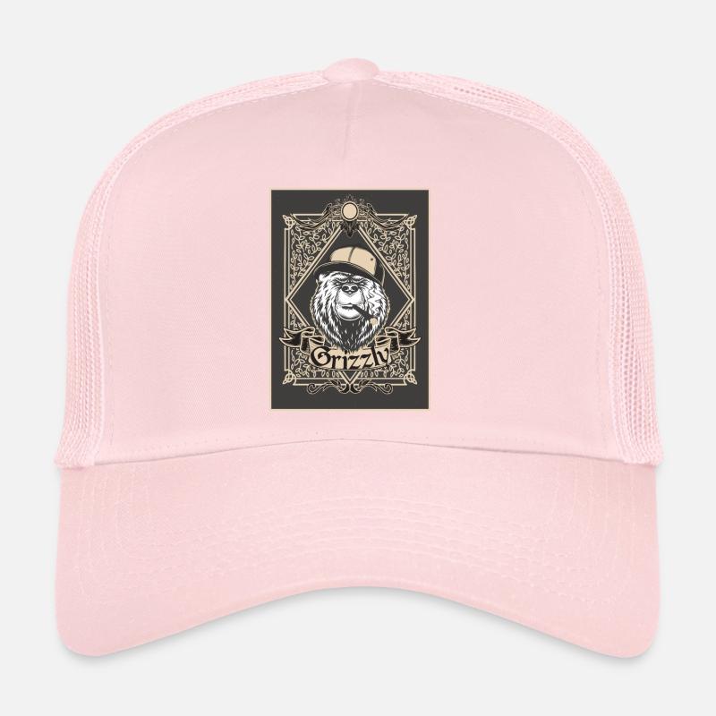 Grizzly Bär mit Kappe und Zigarre Trucker Cap