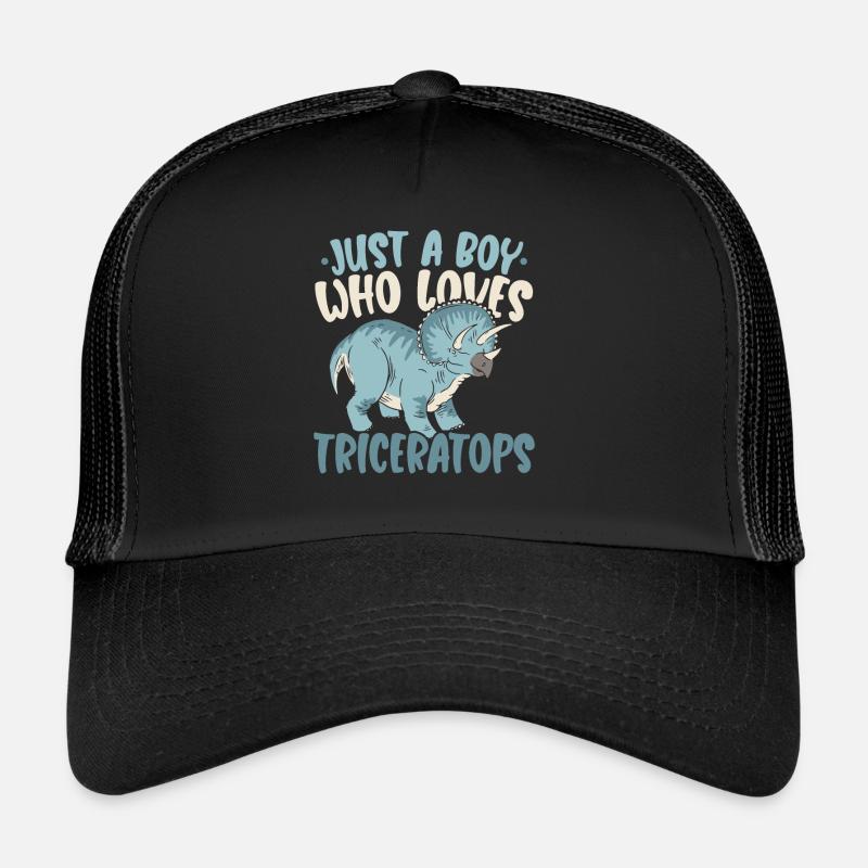 Juste un garçon qui aime Triceratops Dinosaur Dino Casquette trucker 