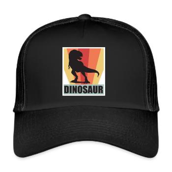 Dinosaur Retro T-Rex Dino Cretaceous - Trucker Cap - black/black - Front