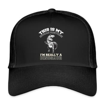 T-Rex Costume Dino Cretaceous Dinosaur - Trucker Cap - black/black - Front