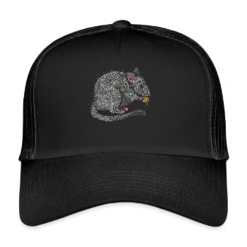 Rats Rats Rat domestique Rat errant Éleveur de rats - Casquette trucker  - noir/noir - Devant
