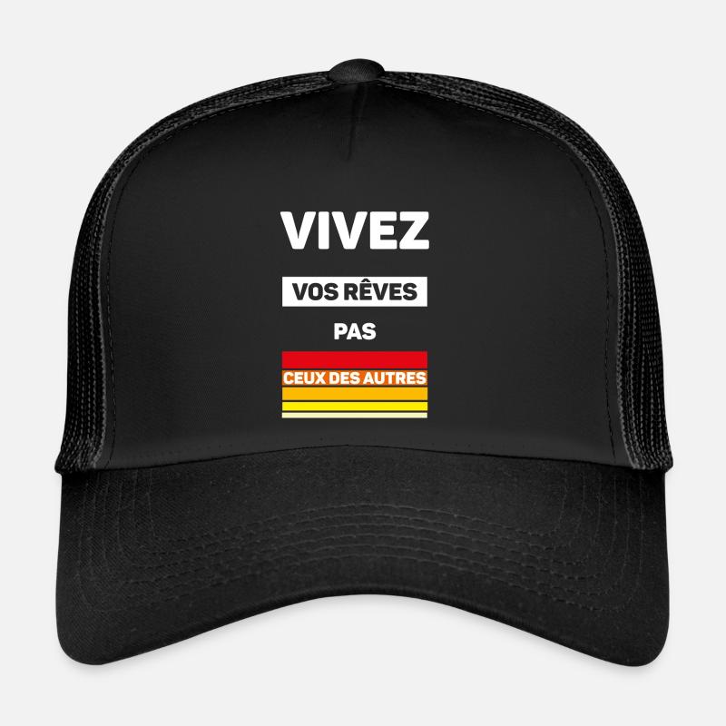 Leben Sie Ihre Träume - Trucker Cap - Schwarz/Schwarz
