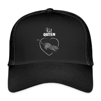 Rats Reine Rat Rat Propriétaire Rat Amoureux des rats - Casquette trucker  - noir/noir - Devant