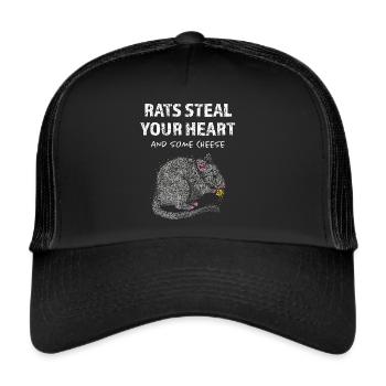Rats Rats Propriétaire de rats Amoureux des rats - Casquette trucker  - noir/noir - Devant