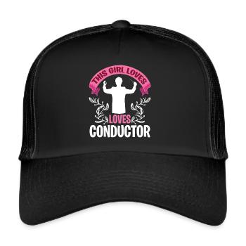 La fille adore diriger des chefs d’orchestre avec une baguette - Casquette trucker  - noir/noir - Devant
