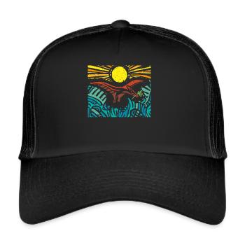 Dinosaur Fossils Dino Flying Dinosaurs - Trucker Cap - black/black - Front