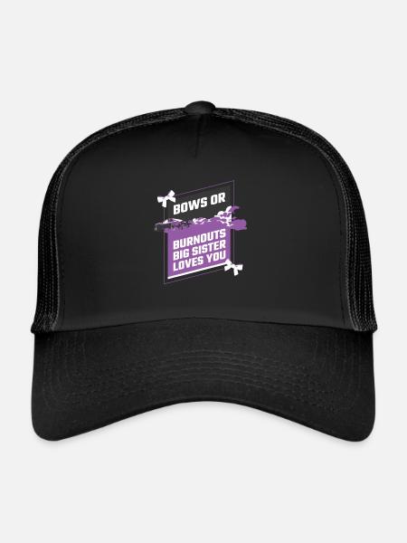 Burnouts Or Bows Gender Reveal Party - Casquette trucker  - noir/noir - Devant