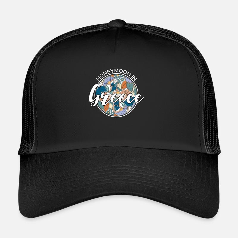 Lune de miel Lune de miel Chemise de vacances Grèce Casquette trucker 
