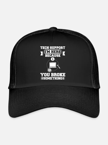Tech Support IT Technical Assistance Helpdesk - Trucker Cap - black/black - Front