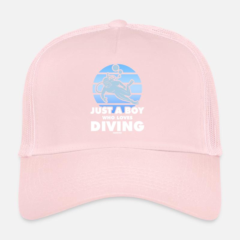 Just A Boy Who Loves Diving Trucker Cap
