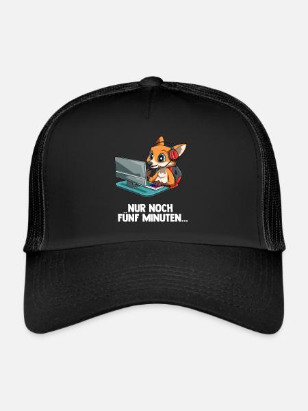 Streamen Videospiele Fuchs - Computer Spiele - Trucker Cap - Schwarz/Schwarz