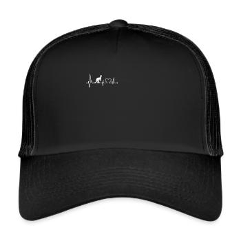 Kangaroo Heartbeat Australie Faune Rétro - Casquette trucker  - noir/noir - Devant