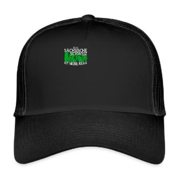 Sächsische Schweiz Urlaub Wandern - Trucker Cap - Schwarz/Schwarz - Vorne