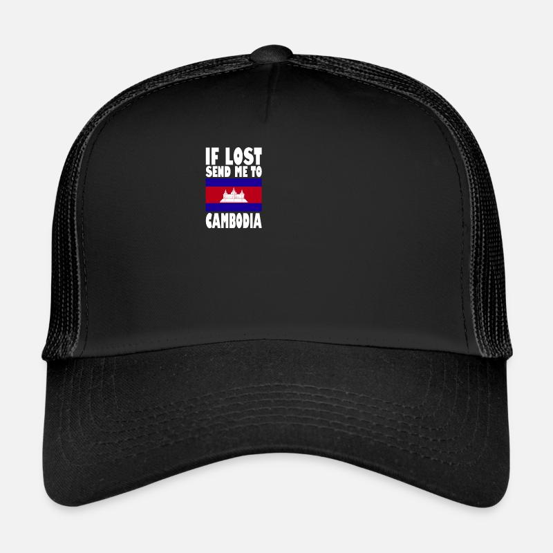 Drapeau du Cambodge Disant - Casquette trucker  - noir/noir