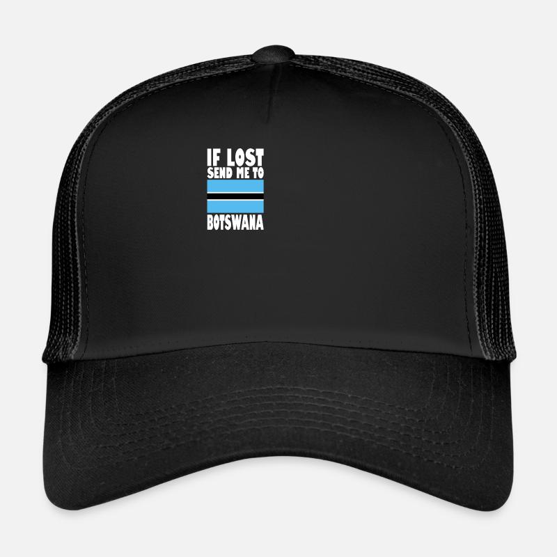 Botswana Flagge Spruch - Trucker Cap - Schwarz/Schwarz