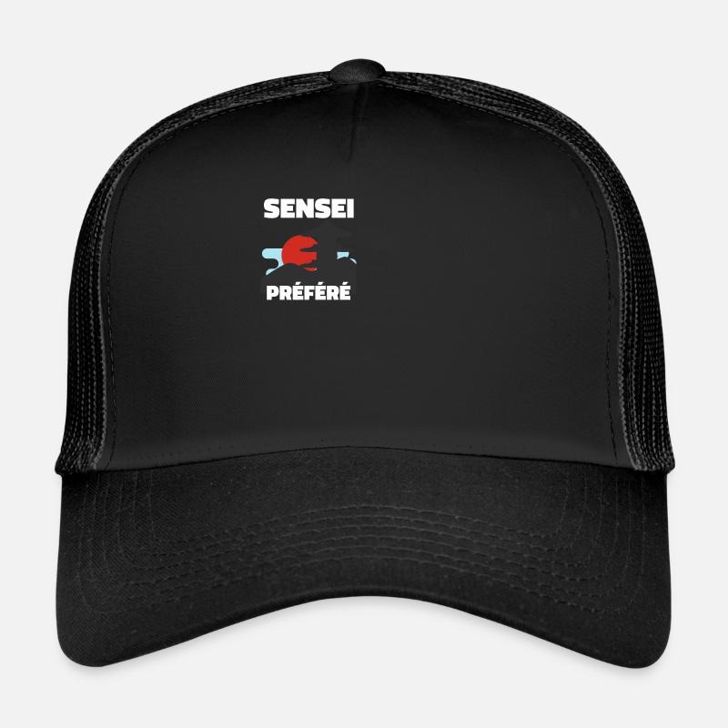 Sensei Préféré - idee cadeau karate - Casquette trucker  - noir/noir