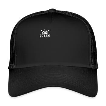 QUEEN - Chemise partenaire - Relation - Roi et Reine - Casquette trucker  - noir/noir - Devant
