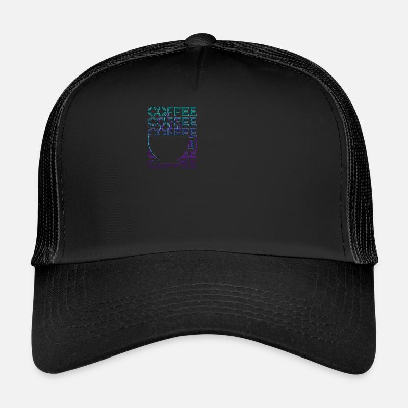 Café Rétro Cadeau - Casquette trucker  - noir/noir