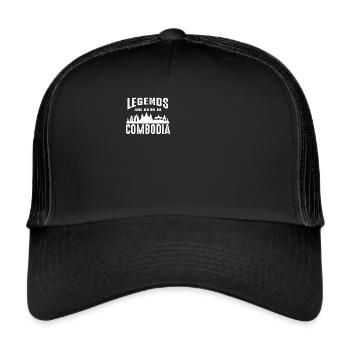 Cambodge Légendes Angkor Wat Temple - Casquette trucker  - noir/noir - Devant
