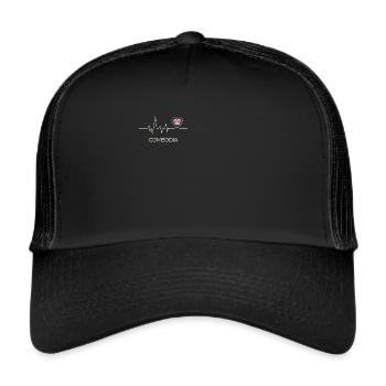 Cambodge Heartbeat Temple Angkor Wat - Casquette trucker  - noir/noir - Devant