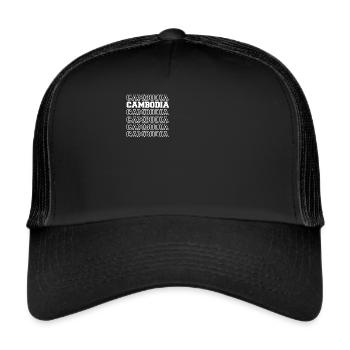 Cambodge Rétro Asie Vacances Angkor Wat Temple - Casquette trucker  - noir/noir - Devant
