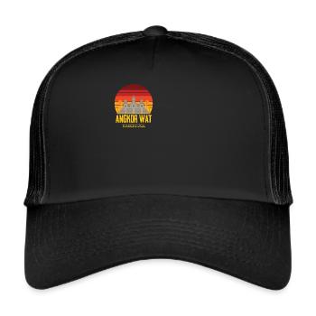 Angkor Wat Cambodge Temple Asie - Casquette trucker  - noir/noir - Devant