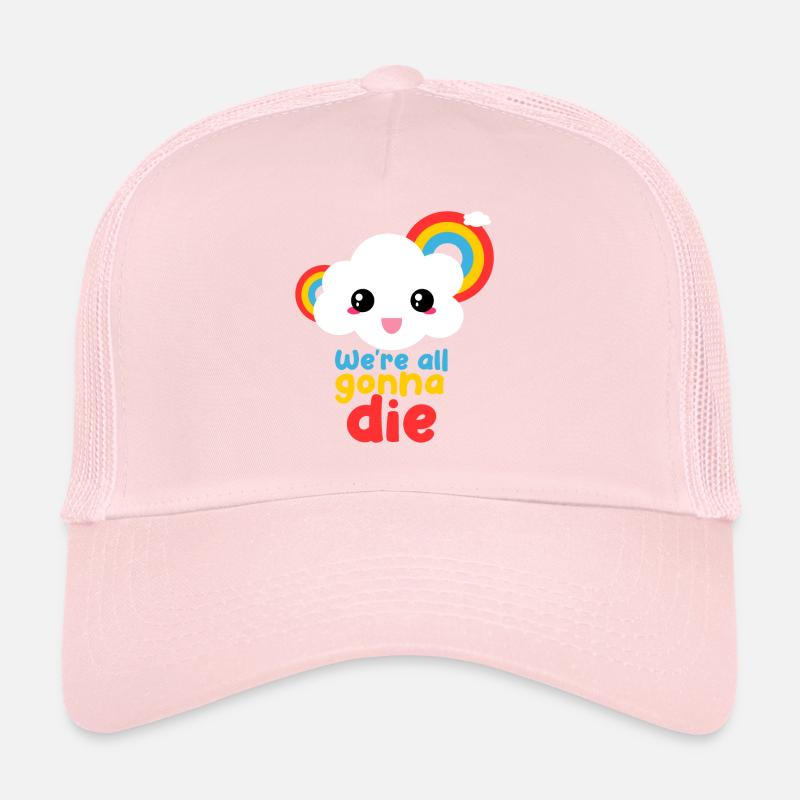 Wir werden alle sterben Funny Rainbow Cloud Trucker Cap