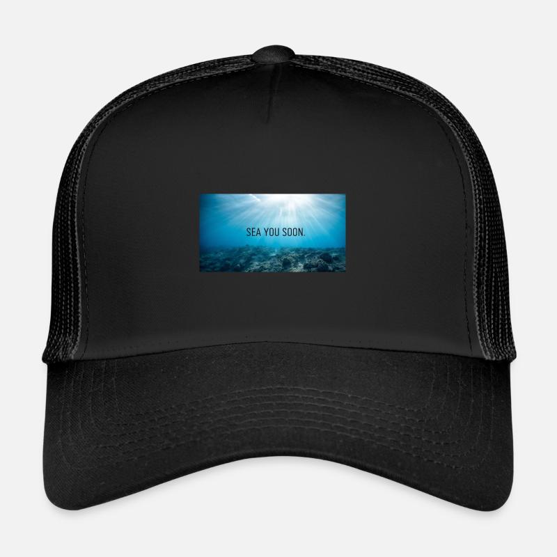 Meer - und Strandliebe - Trucker Cap - Schwarz/Schwarz