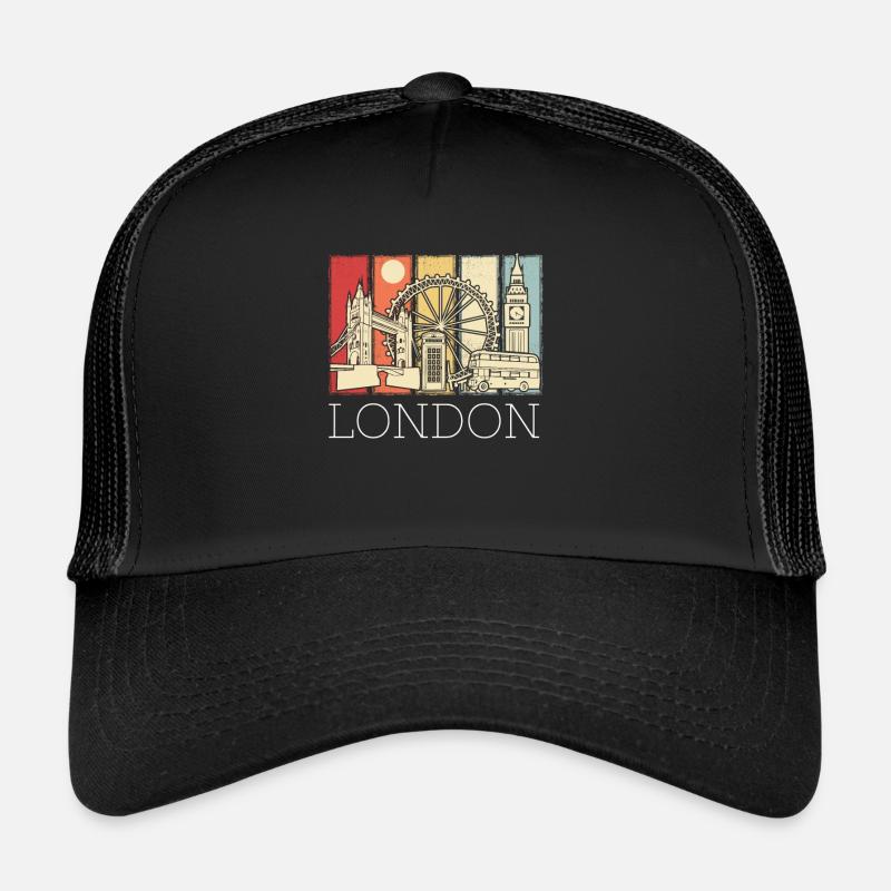Cabine téléphonique London Skyline Big Ben Double-Decker Casquette trucker 